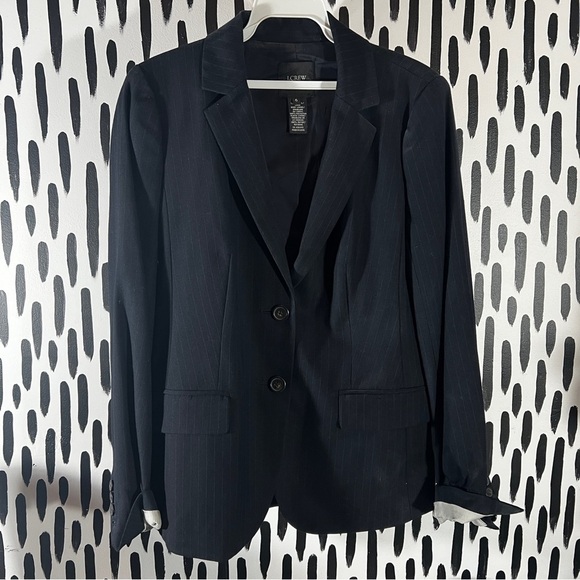 J. Crew Jackets & Blazers - J.Crew Navy Pinstripe Super 120 blazer- size 6